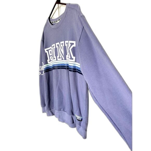 VINTAGE PINK Victoria's Secret Campus Crewneck Sweatshirt Lavender Women's Sz L - Picture 2 of 5